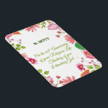 Nun Religious 60th Anniversary Watercolor Flowers Magnet<br><div class="desc">Watercolor-look flowers,  beautiful scrip font on a clean white background is on the front of this gift,  souvenir,  giveaway or party essential which is perfect to send to a special nun on the celebration of her 45th anniversary of religious life.</div>