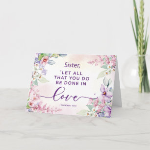 Nun Religious Valentines Day Love Scripture Card