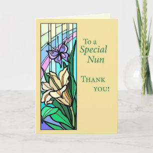 Nun Thank You Stained Glass Card