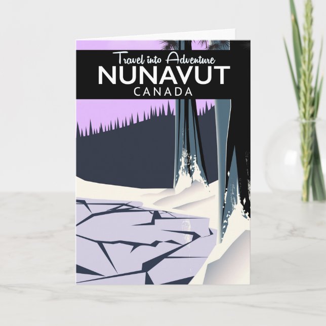 Nunavut Canada Travel poster Holiday Card (Front)