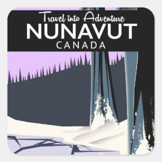 Nunavut Canada Travel poster Square Sticker