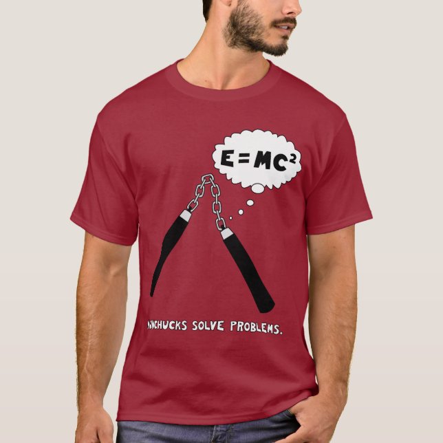 Nunchucks Maroon T-Shirt (Front)