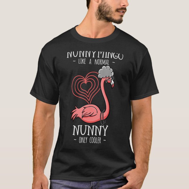 Nunnymingo Nunny Flamingo Grandma Grandmother Gran T-Shirt (Front)