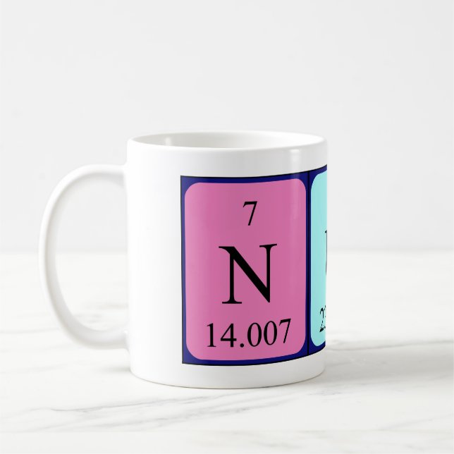 Nuno periodic table name mug (Left)
