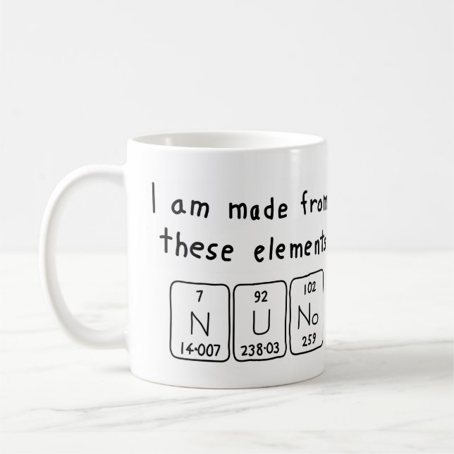 Nuno periodic table name mug (Left)