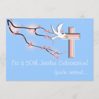 Nuns 50th Jubilee Celebration Invitations Blue