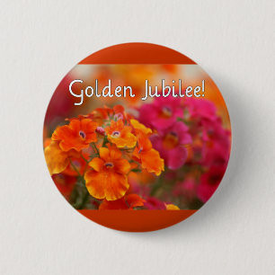 Nuns 50th Jubilee--Floral Design Gifts 6 Cm Round Badge
