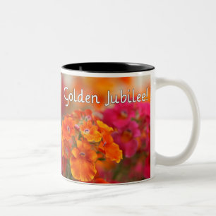 Nuns 50th Jubilee--Floral Design Gifts Two-Tone Coffee Mug