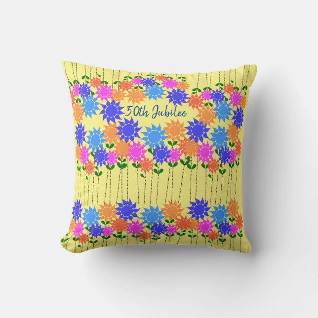 Nuns 50th Jubilee Floral  Towel Cushion (Front)