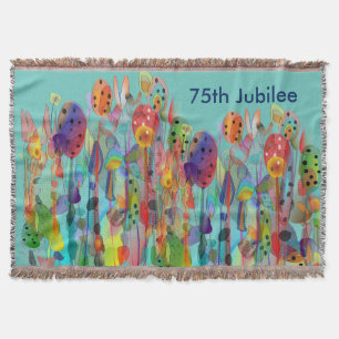 Nuns 75th Diamond Jubilee Woven Blanket Floral #6