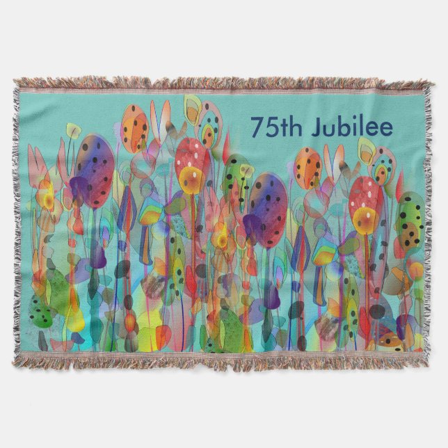 Nuns 75th Diamond Jubilee Woven Blanket Floral #6 (Front)