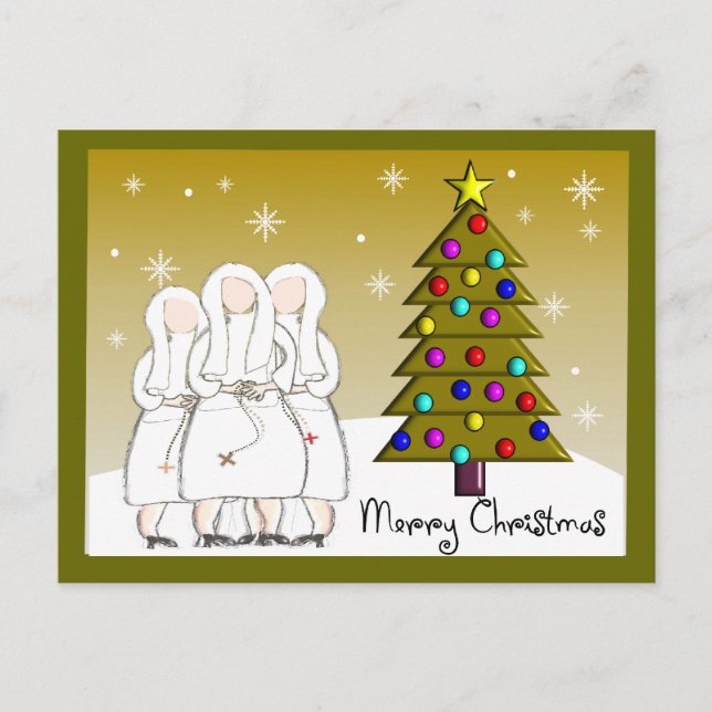 Nuns Christmas Cards and Gifts-Artsy Design (Front)