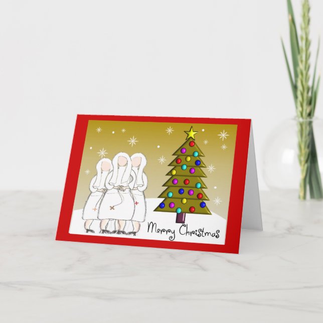Nuns Christmas Cards and Gifts-Artsy Design (Front)