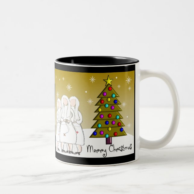 Nuns Christmas Cards and Gifts-Artsy Design Two-Tone Coffee Mug (Right)