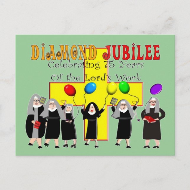 Nuns Diamond Jubilee 75th Year of Service Postcard (Front)