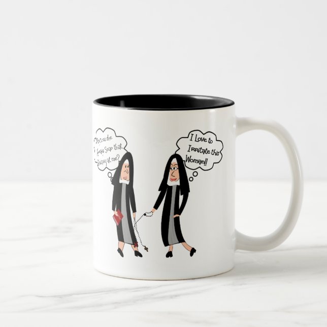 Nuns "Extreme Irritation" Gifts Two-Tone Coffee Mug (Right)