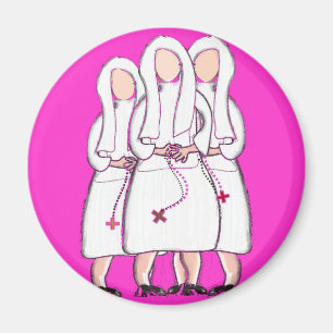 Nuns Gifts "Three Cloistered Sisters" Design Magnet