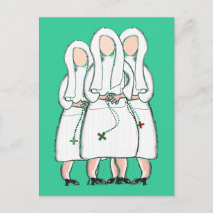 Nuns Gifts "Three Cloistered Sisters" Design Postcard