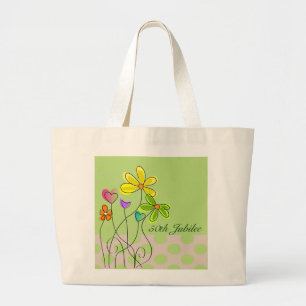 Nuns Golden 50th Jubilee Spring Floral Large Tote Bag