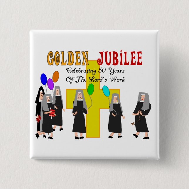 Nuns Golden Jubilee Gifts 15 Cm Square Badge (Front)