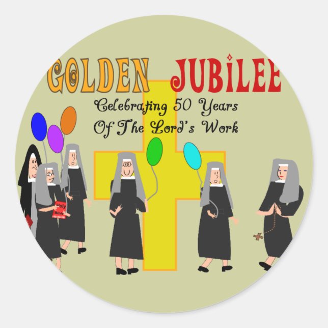 Nuns Golden Jubilee Gifts Classic Round Sticker (Front)