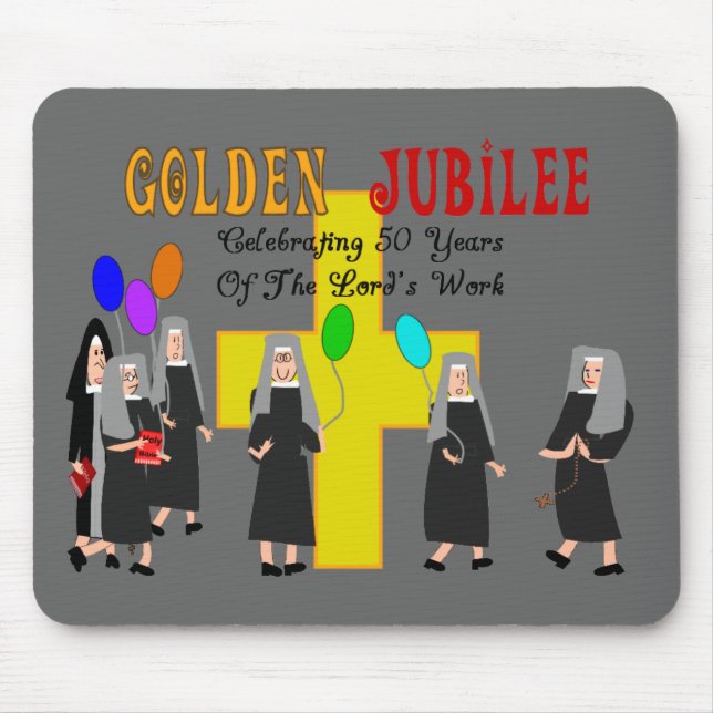 Nuns Golden Jubilee Gifts Mouse Mat (Front)
