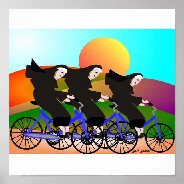 Nuns on Bikes Art Poster (Front)