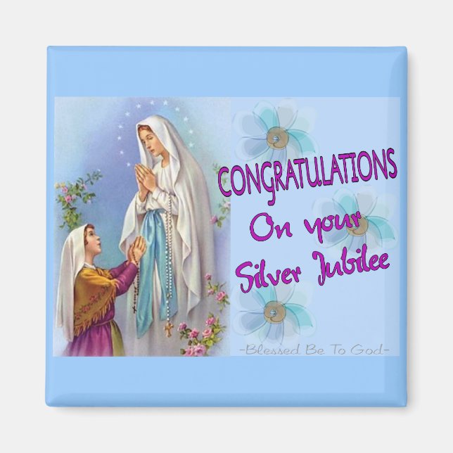 Nuns Silver Jubilee Gifts and Cards Magnet (Front)