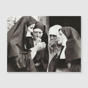 NUNS SMOKING VINTAGE PHOTO Card