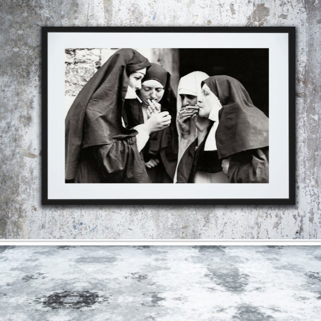 NUNS SMOKING VINTAGE PHOTO PRINT (Creator Uploaded)