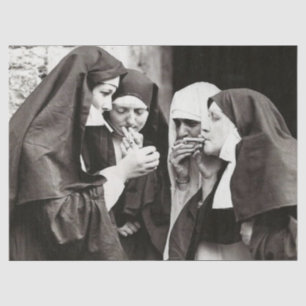 Nuns Smoking Vintage Photo Tissue Paper