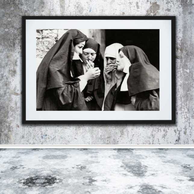 Nuns Smoking Vintage Photograph (Creator Uploaded)
