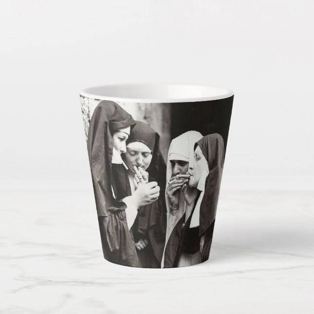 Nuns Smoking Vintage Photograph Mug (Front)