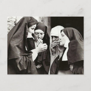 Nuns smoking vintage Photograph    Postcard