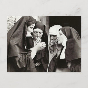 Nuns smoking vintage Photograph Postcard