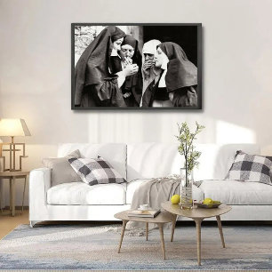 Nuns Smoking Vintage Photograph Poster