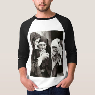 Nuns Smoking Vintage Photograph T-Shirt