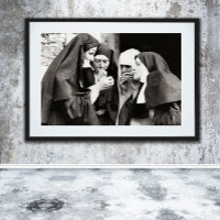 Nuns Smoking Vintage Photography 20x16in