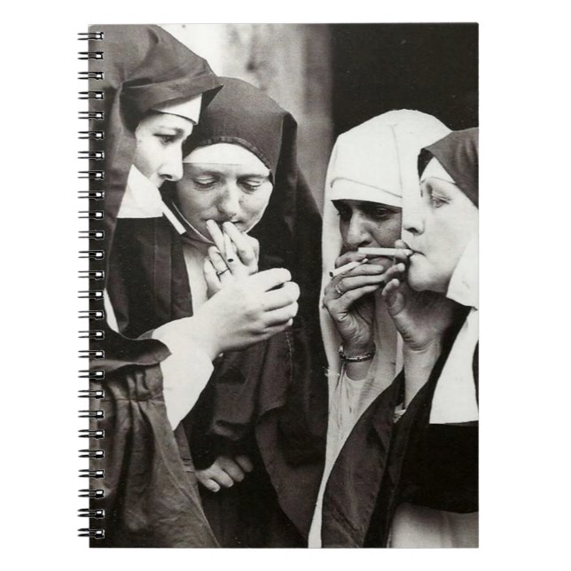 Nuns Smoking Vintage Photography Notebook (Front)