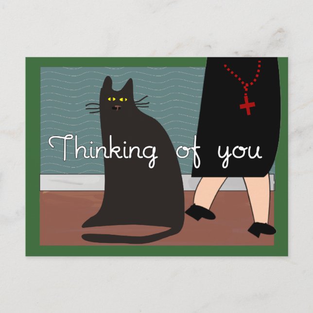 Nuns "Thinking of You" Cards & Gifts-Cat Design (Front)