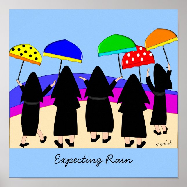Nuns With Umbrellas Art Poster (Front)