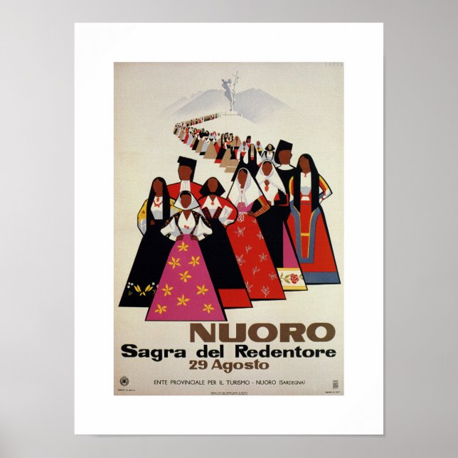 Nuoro Sardinia vintage Italian travel ad Poster (Front)