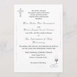 Nuptial Grace Catholic Wedding Invitation