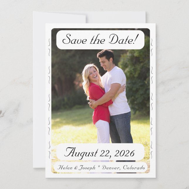 Nuptial Grace Wedding Flat Save The Date Card (Front)