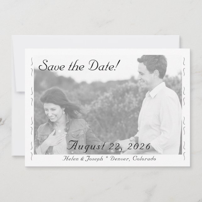 Nuptial Grace Wedding Flat Save The Date Card (Front)