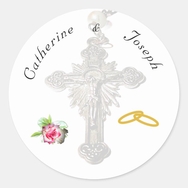 Nuptial Rose Classic Round Sticker (Front)