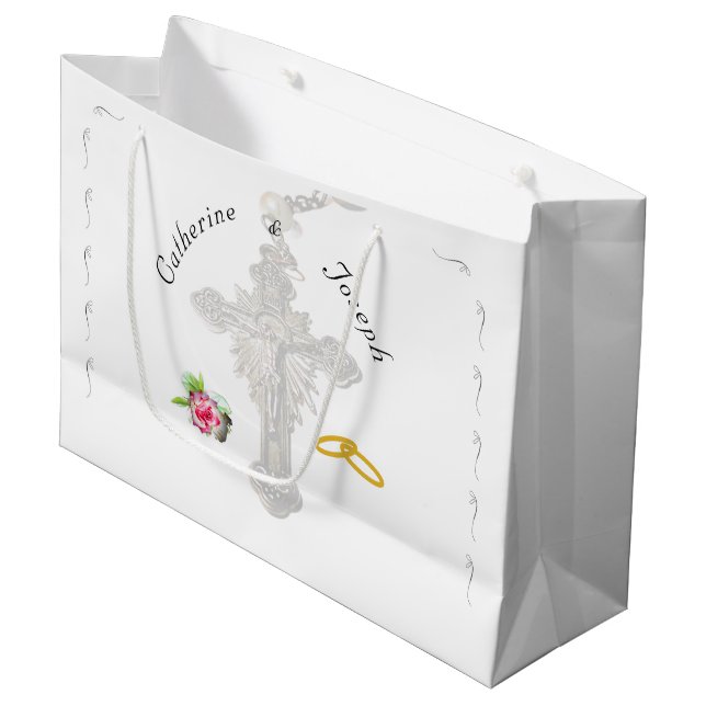 Nuptial Rose Large Gift Bag (Front Angled)