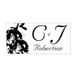 Nuptial Rose Wedding Self Inking Rubber Stamp