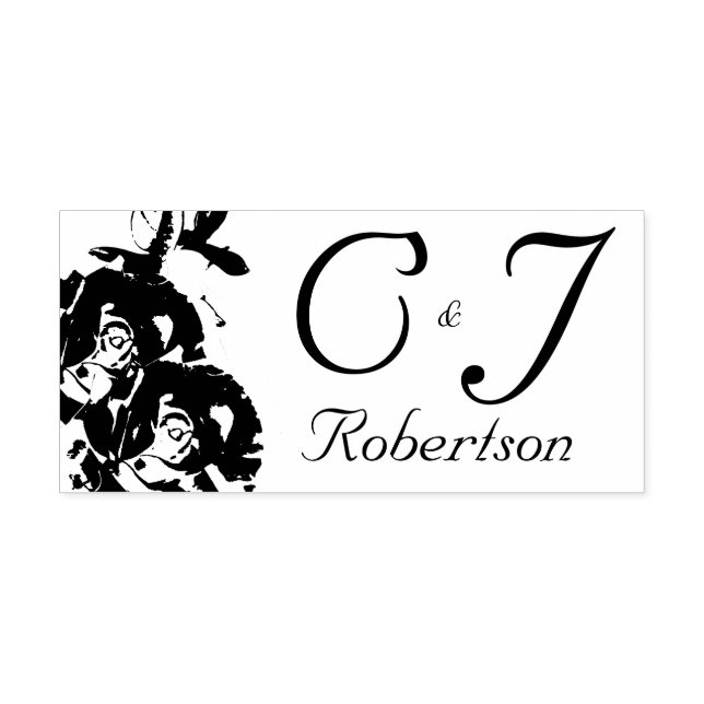 Nuptial Rose Wedding Self Inking Rubber Stamp (Design)