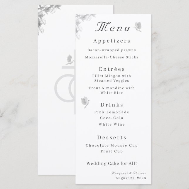 Nuptial Unity Catholic Wedding Flat Menu (Front/Back)